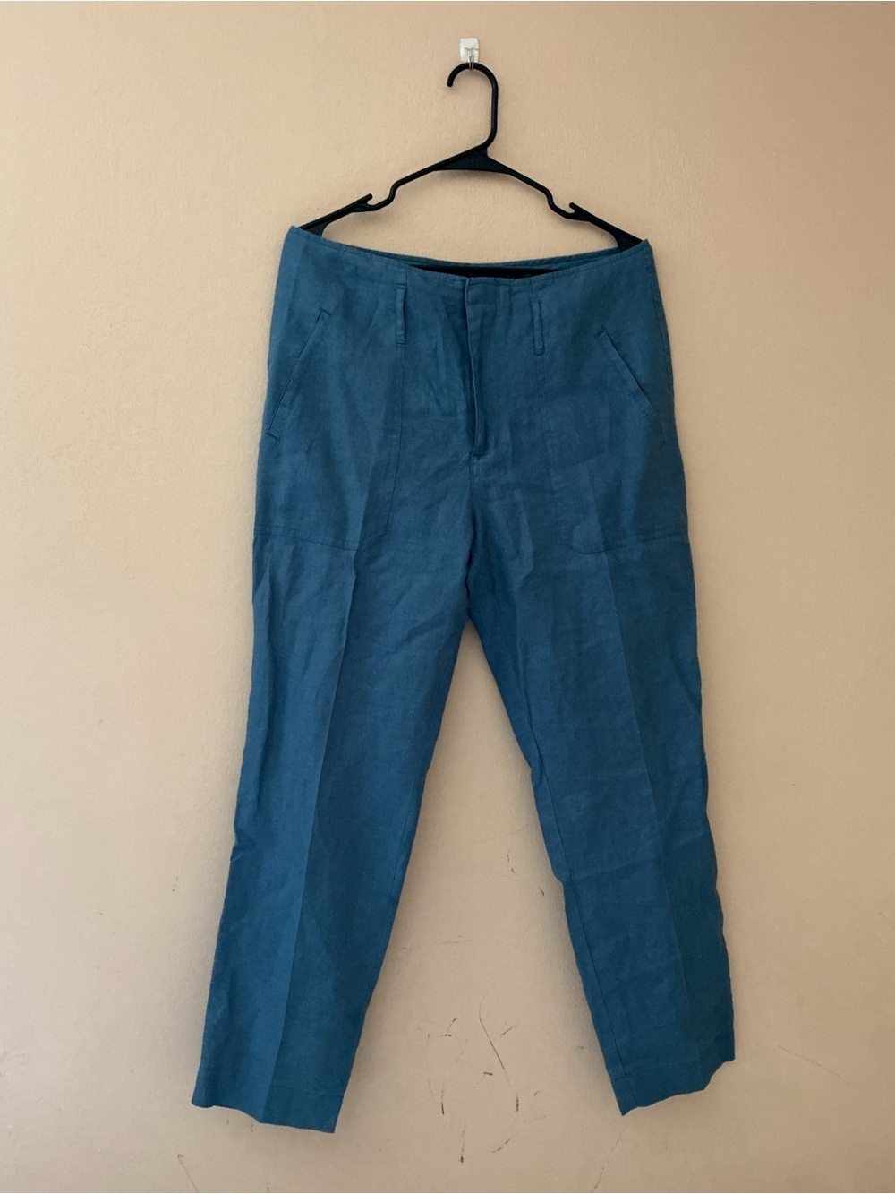 Lauren Ralph Lauren 100% linen Teal Straight-Leg Trousers